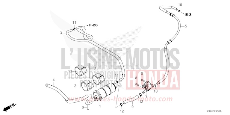 CANISTER for Forza 125 MAT CARNELIAN RED METALLIC (R384) from 2021